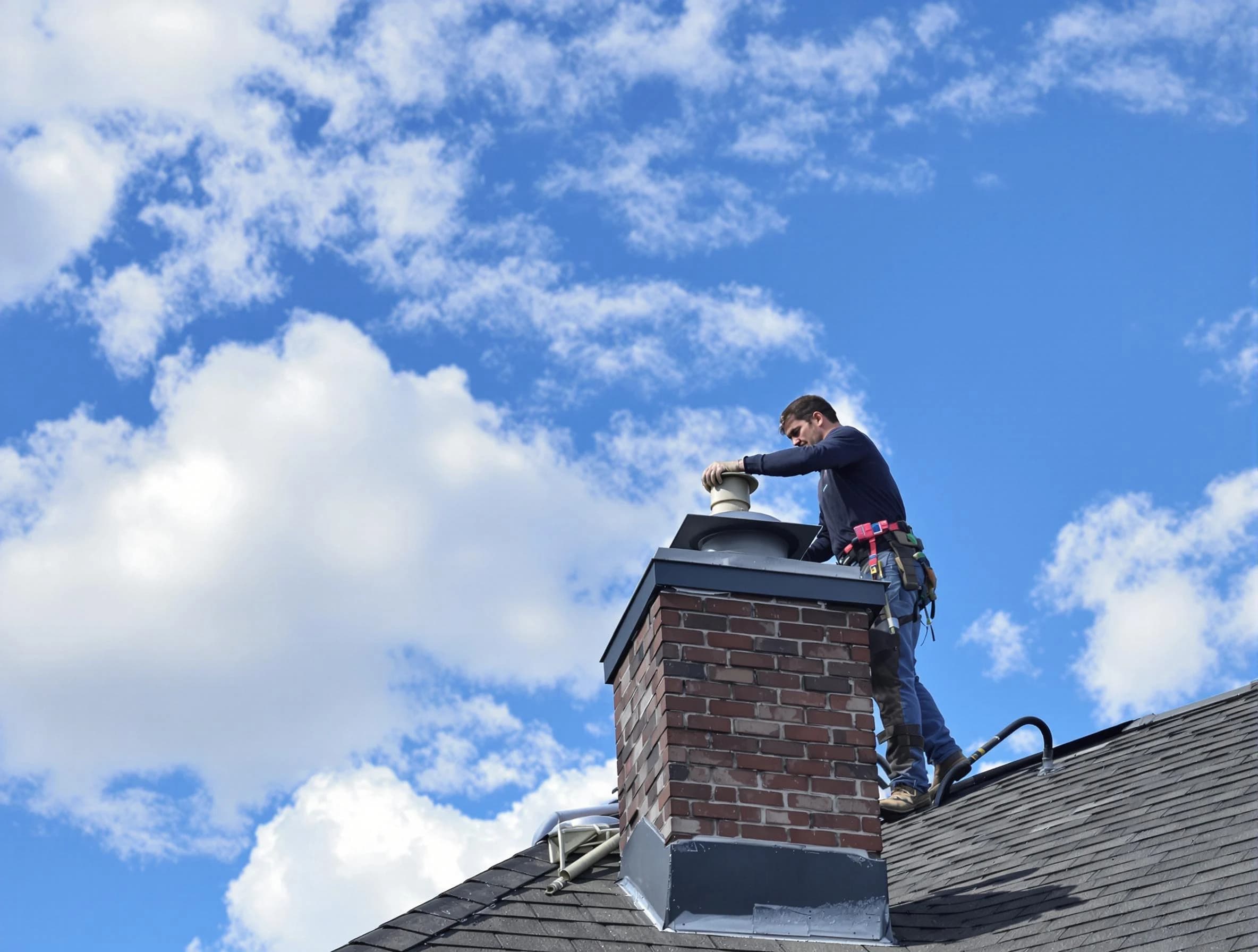 Pinson Chimney Sweep installing a sturdy chimney cap in Pinson, AL