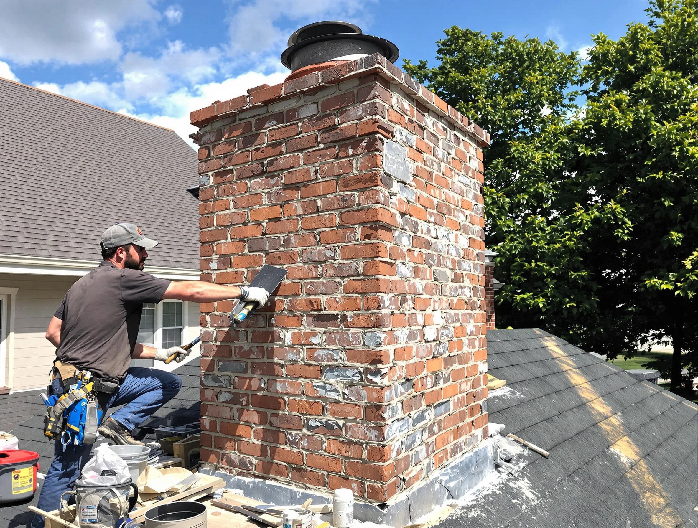 Completed chimney rebuild by Pinson Chimney Sweep in Pinson, AL