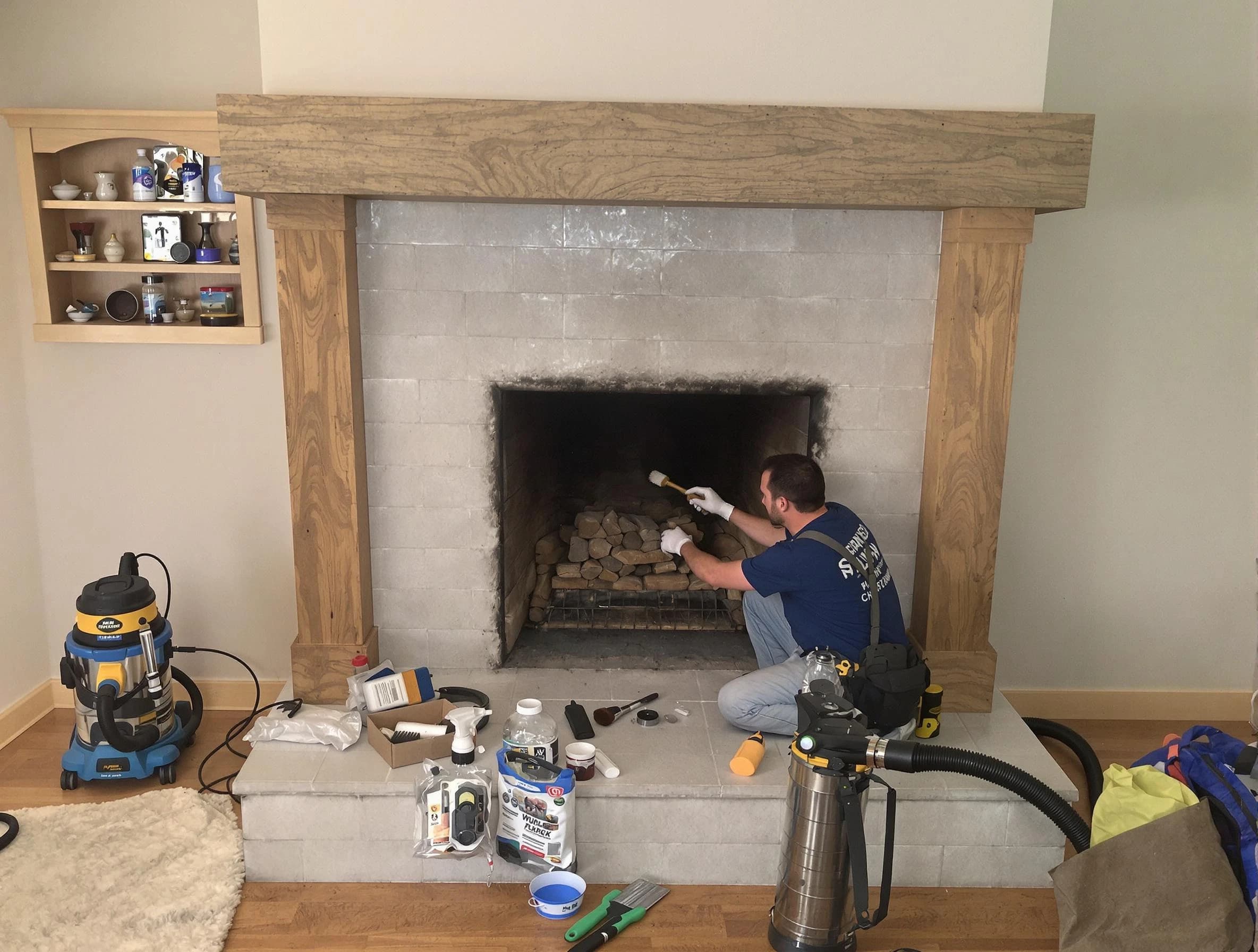 Detailed creosote removal process by Pinson Chimney Sweep in Pinson, AL
