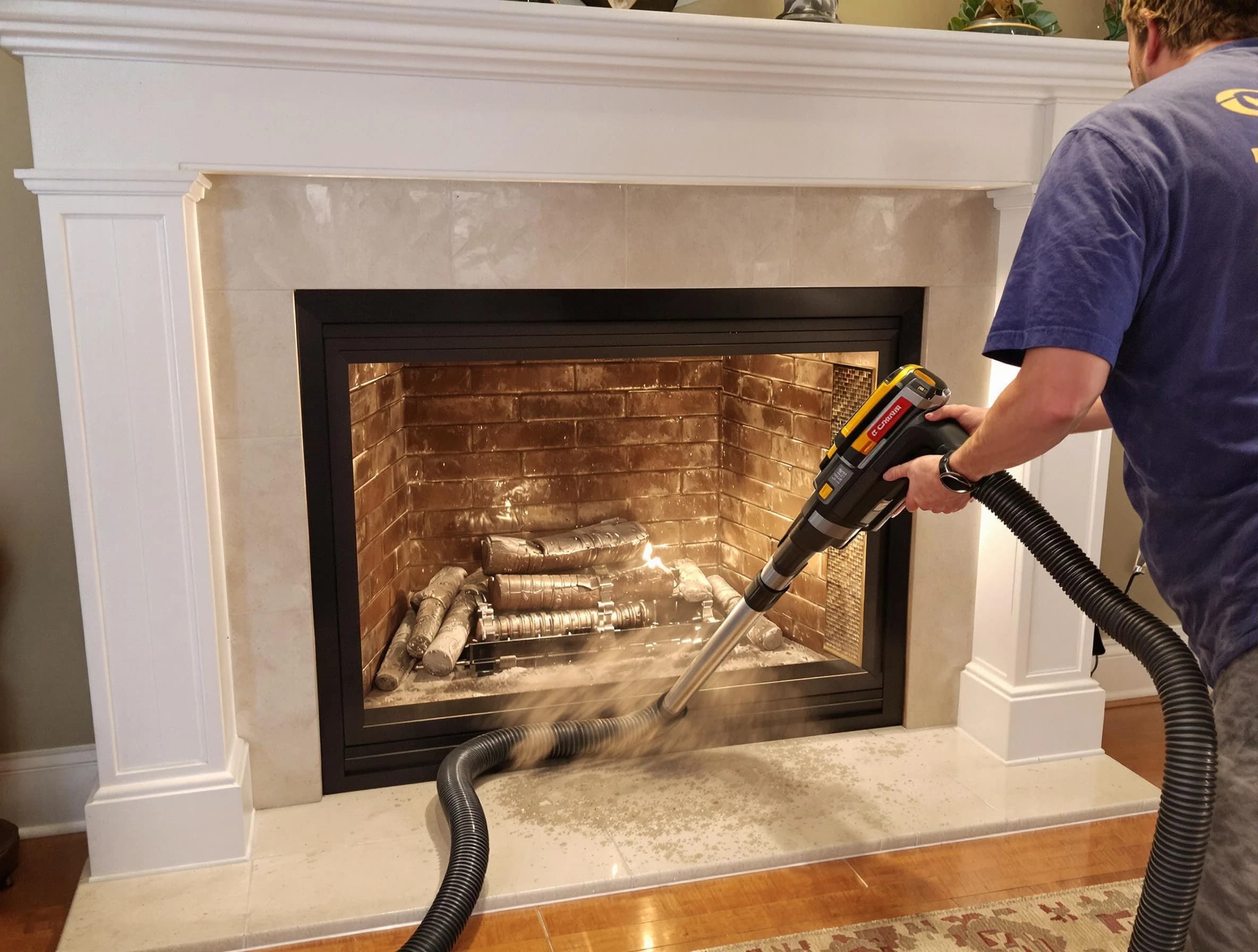 Fireplace cleaning performed by Pinson Chimney Sweep in Pinson, AL