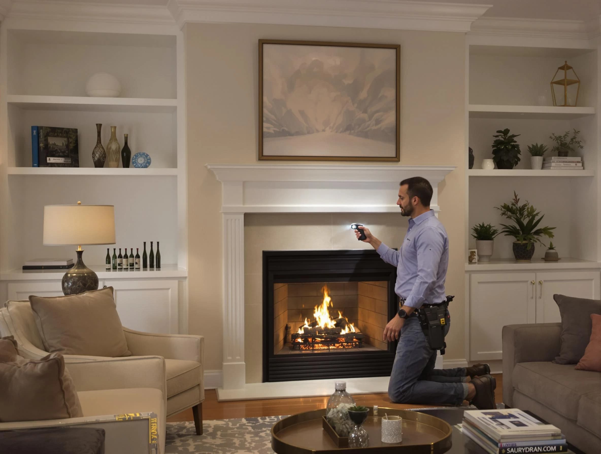 Pinson Chimney Sweep conducting a fireplace safety inspection in Pinson, AL