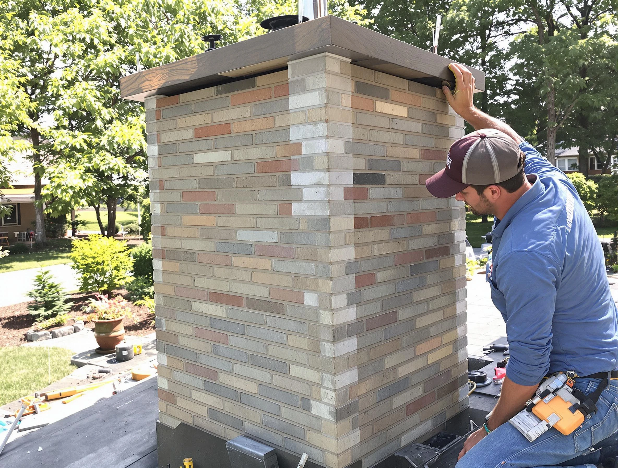 Pinson Chimney Sweep completing a modern chimney remodel in Pinson, AL