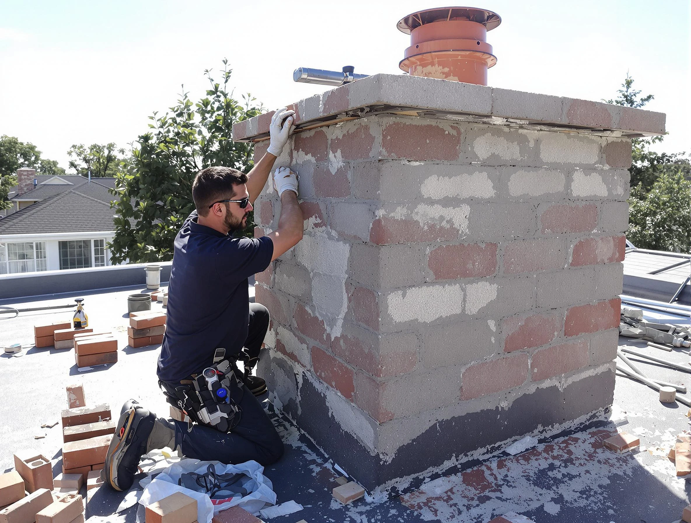 Advanced chimney repair process by Pinson Chimney Sweep in Pinson, AL