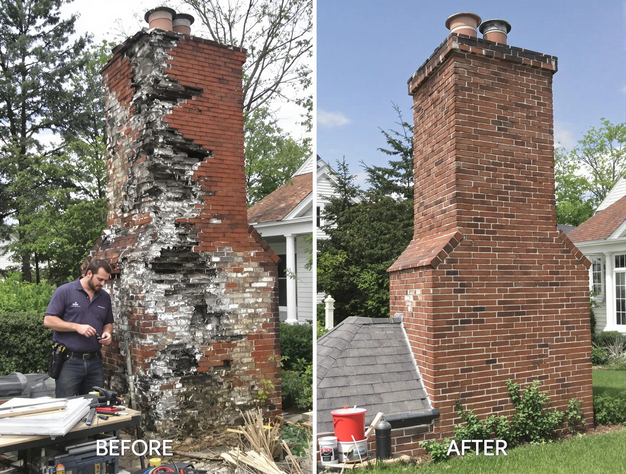 Pinson Chimney Sweep performing a full chimney restoration in Pinson, AL