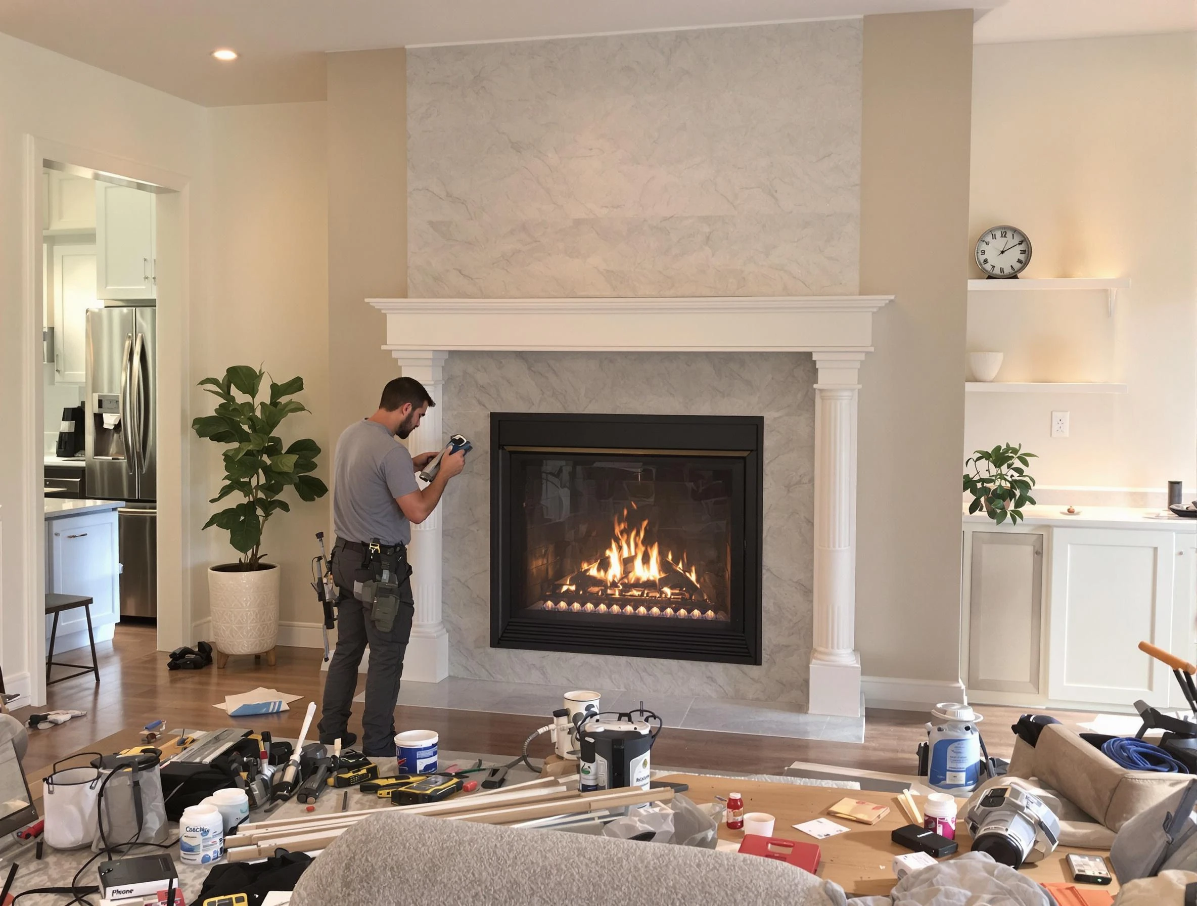 Newly installed fireplace by Pinson Chimney Sweep in Pinson, AL