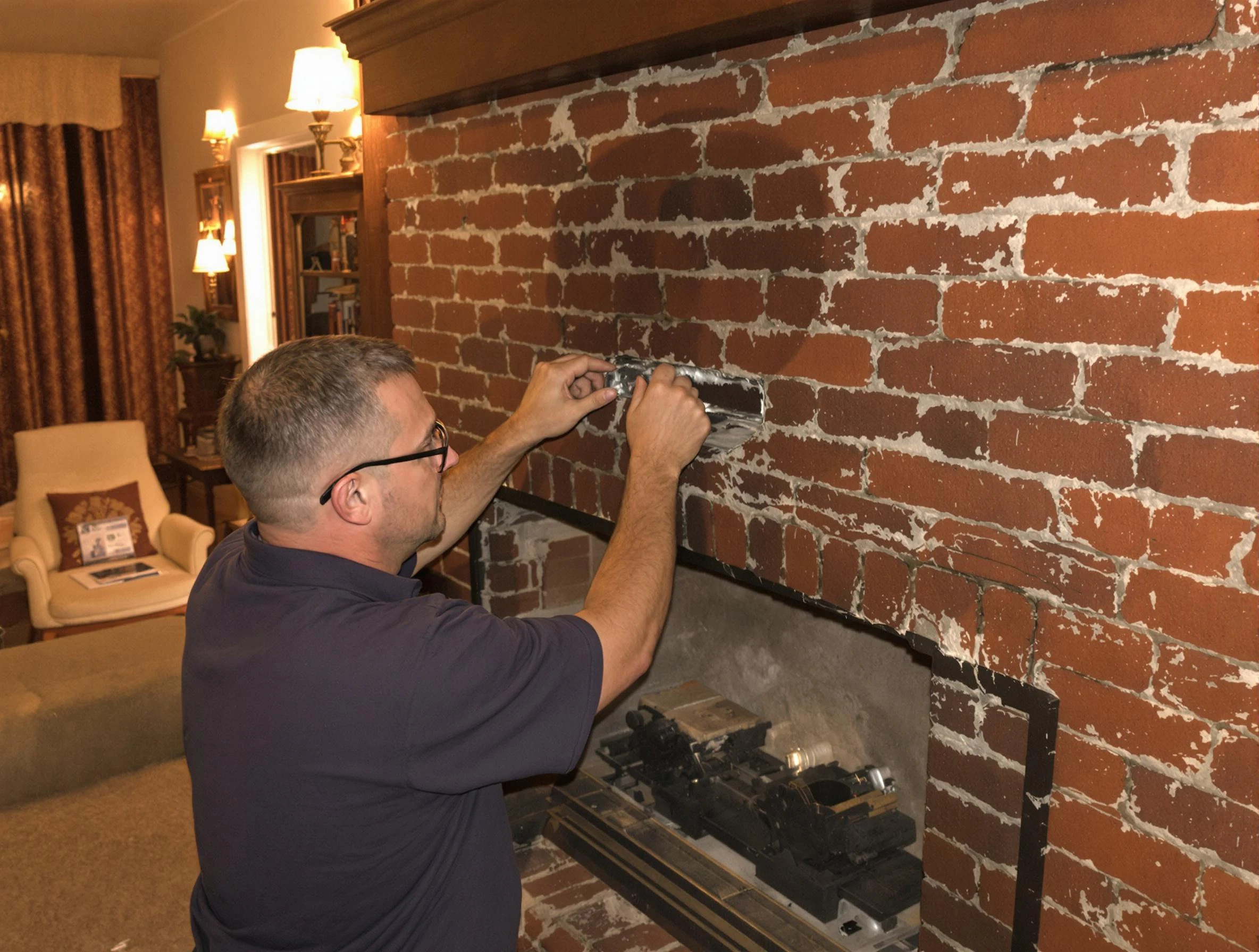 Pinson Chimney Sweep expert fixing a fireplace in Pinson, AL